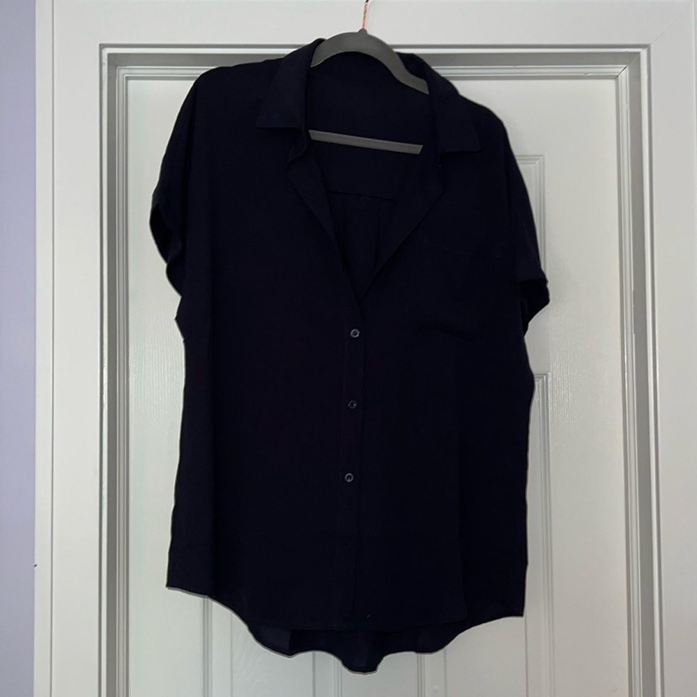 Navy Button Down Tee - Picture 2 of 4